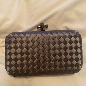 Grey satin clutch